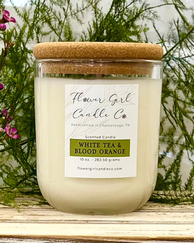 TEA THYME 6oz. White Tin Candle – Flower Girl Candle Co.