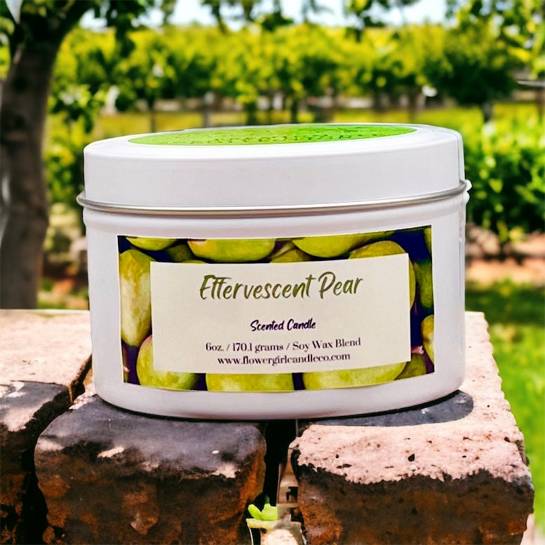 EFFERVESCENT PEAR Soy Blend Candle Tin