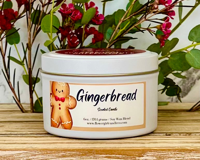 Gingerbread Tin Candle